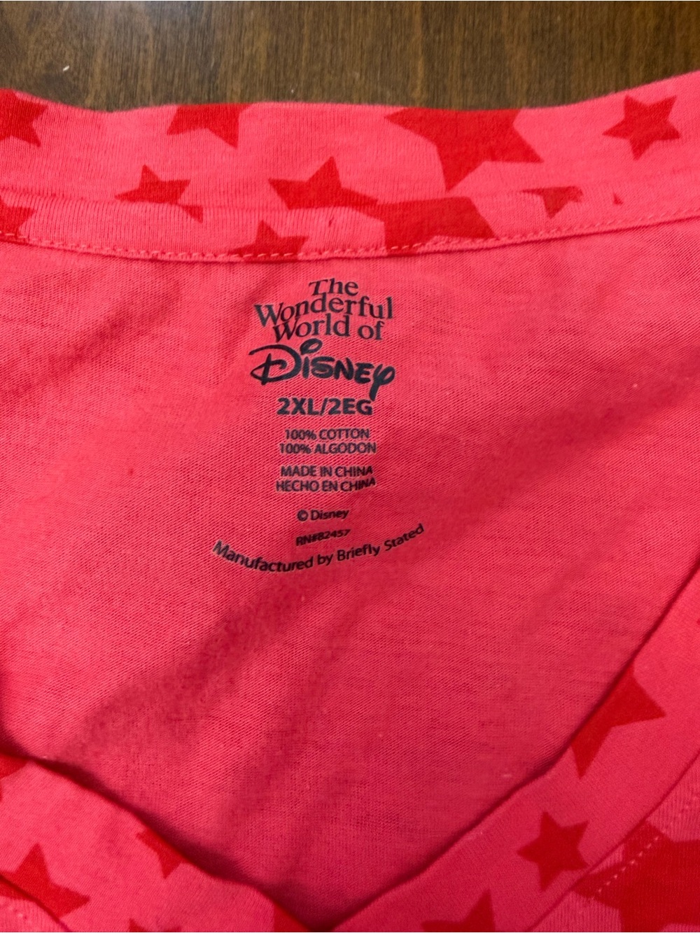 Disney Red Mickey Mouse Shirt Stars Size XXL NWT - Picture 3 of 4